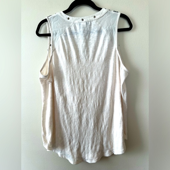 Torrid Size 0 Sleeveless Tunic Tank‎ Women L with Tie Front Embroidered Grommets - Picture 7 of 12
